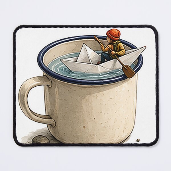 Item preview, Tiny Sailor Paper Boat Coffee Cup Adventure designed and sold by Sara-Ai.