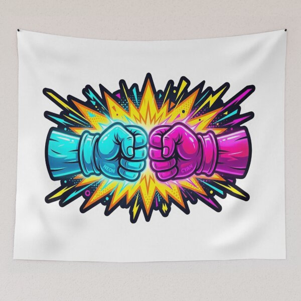 Item preview, Neon Fist Bump Pop Art Sticker designed and sold by ExploreAura Studio.