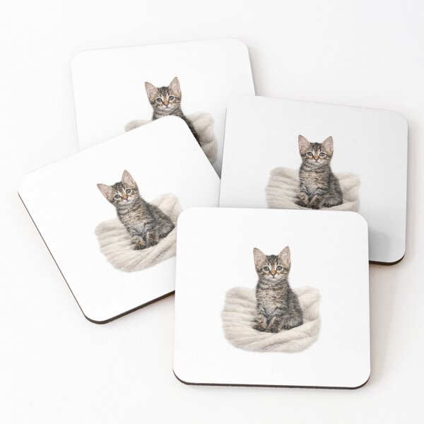 Item preview, Cute kitten on blanket designed and sold by ArtLittle.