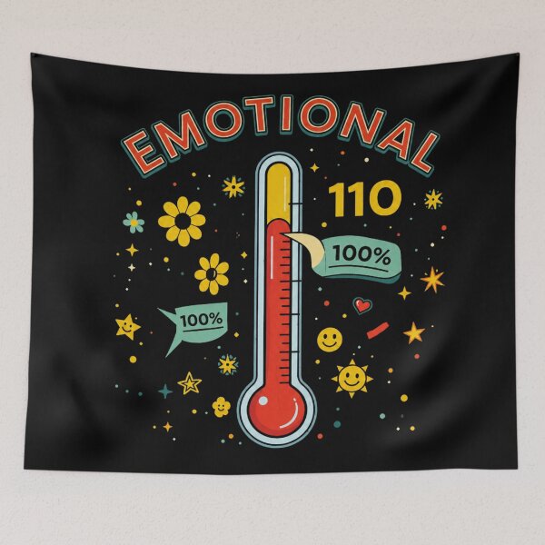 Item preview, Emotional 110% Shirt | Funny Emotion Meter Graphic Tee | Positive Mental Health Retro T-Shirt designed and sold by OneNOne.