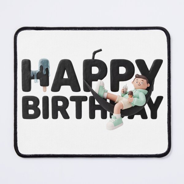 Item preview, 3D Happy Birthday text made of colorful candies, gummy bears and lollipops designed and sold by YasminTaha.