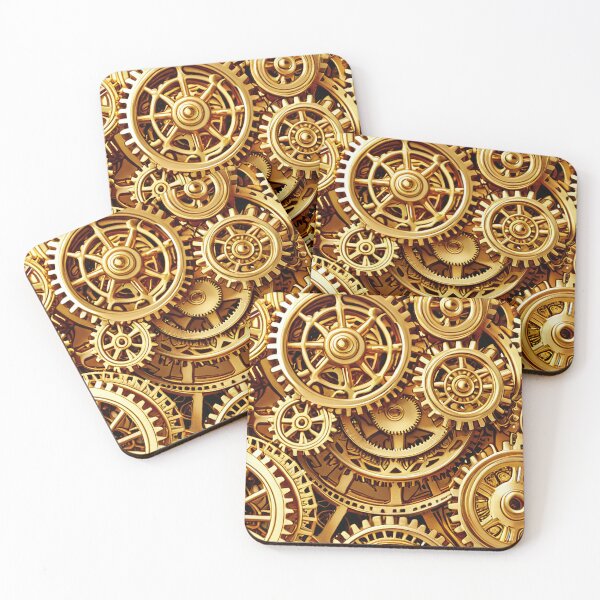 Item preview, "Infinite Golden Clockwork: Seamless Steampunk Gears" designed and sold by CuteSlothWorld.