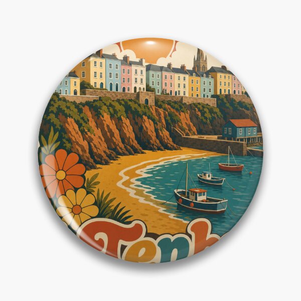 Item preview, Tenby Wales Travel Souvenir - Retro Illustration designed and sold by VisualArtsOasis.
