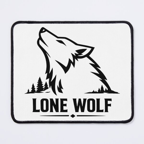 Item preview, Lone Wolf Wolf motif with nature silhouette designed and sold by Pommes im Bett.
