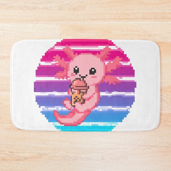 Item preview, Axolotl Drinking Bubble Tea Pixel Art designed and sold by MTDesignLab.