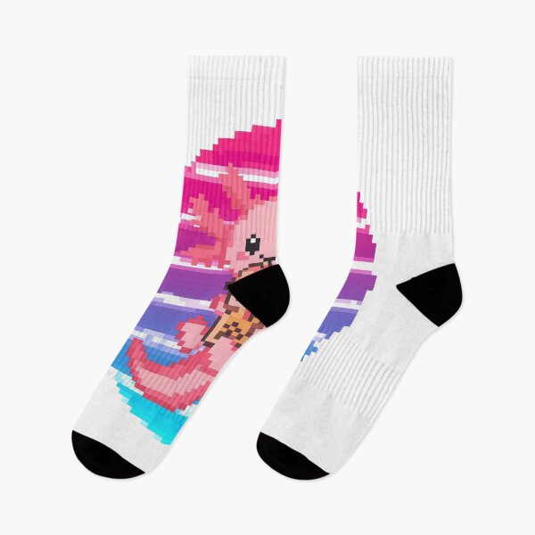 Item preview, Axolotl Drinking Bubble Tea Pixel Art designed and sold by MTDesignLab.