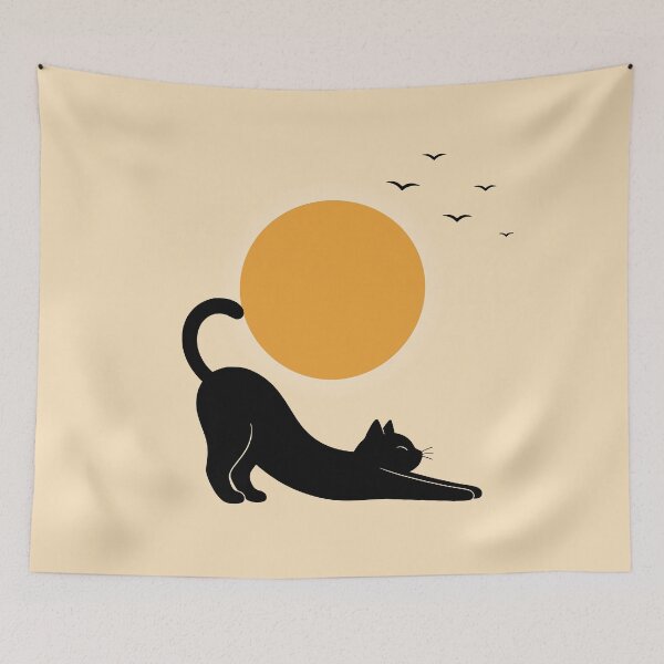 Item preview, Stretching a black cat designed and sold by DesingsTR.