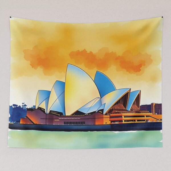 Aperçu de l'œuvre Sydney Opera House in watercolour créée et vendue par CreationsNicB.