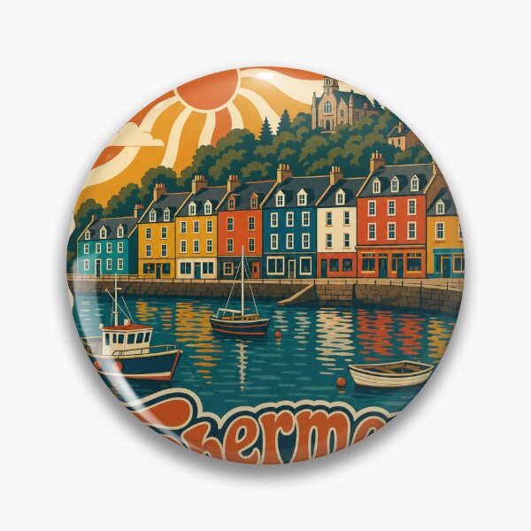 Item preview, Tobermory Scotland Travel Souvenir - Retro Illustration designed and sold by VisualArtsOasis.