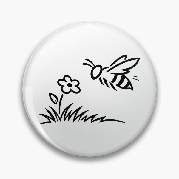 Item preview, Bee & Flower Minimalist Nature Motif designed and sold by Pommes im Bett.