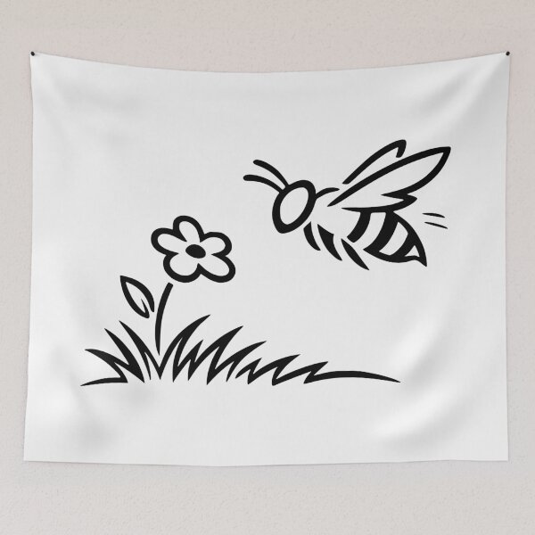 Item preview, Bee & Flower Minimalist Nature Motif designed and sold by Pommes im Bett.