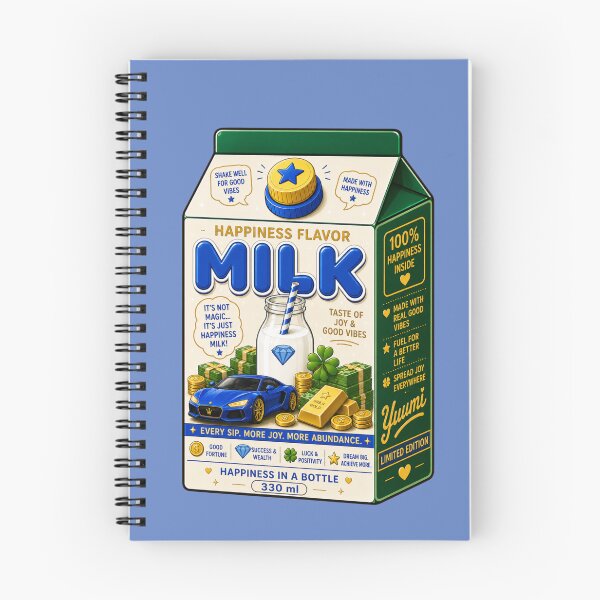 Item preview, Kawaii Happiness Flavor Milk Carton | Lucky Wealth Aesthetic designed and sold by Aimetoi.