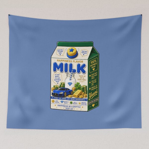 Item preview, Kawaii Happiness Flavor Milk Carton | Lucky Wealth Aesthetic designed and sold by Aimetoi.