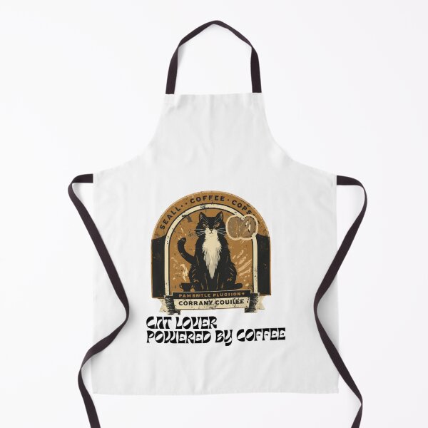 Item preview, Cat Lover Powered by Coffee | Retro Vintage Pet Lover Design designed and sold by GraphicGlowTeesStore.