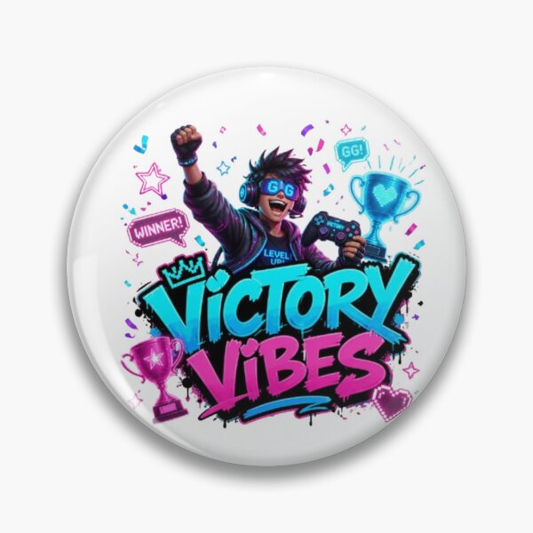 Item preview, VICTORY VIBES Gaming Sticker | Neon Esports Graffiti Design designed and sold by Stylestickers55.