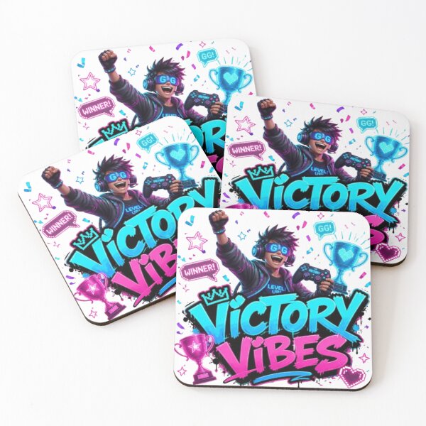 Item preview, VICTORY VIBES Gaming Sticker | Neon Esports Graffiti Design designed and sold by Stylestickers55.