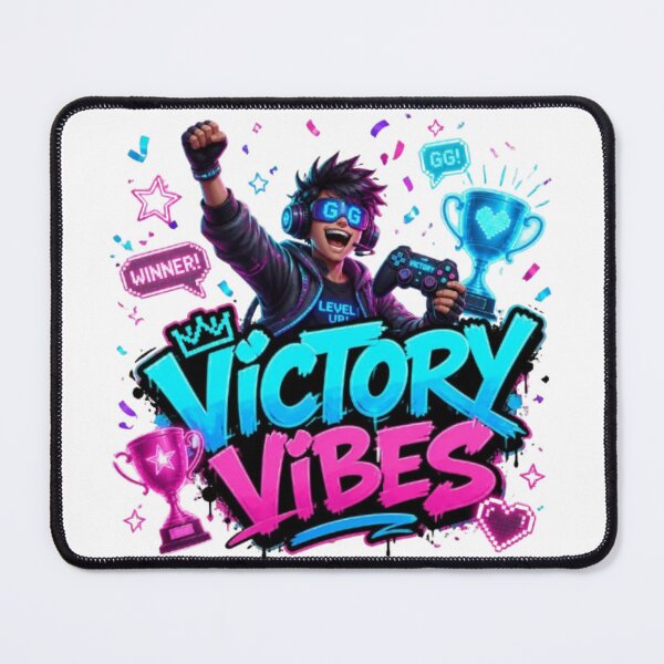 Item preview, VICTORY VIBES Gaming Sticker | Neon Esports Graffiti Design designed and sold by Stylestickers55.