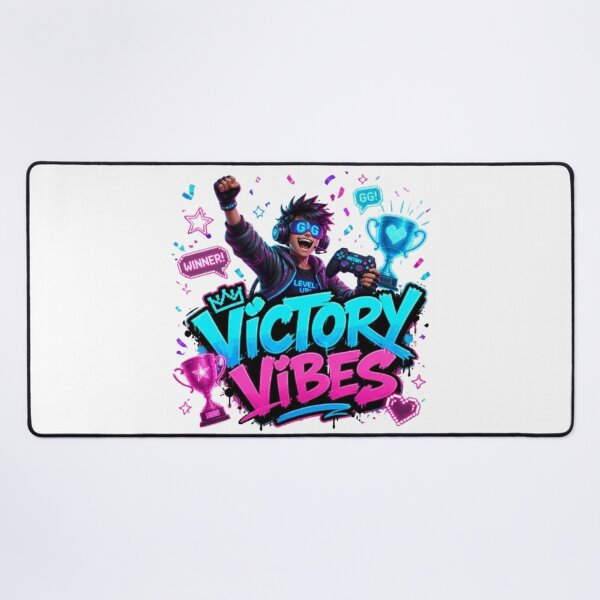 Item preview, VICTORY VIBES Gaming Sticker | Neon Esports Graffiti Design designed and sold by Stylestickers55.