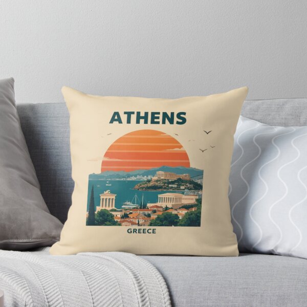 Item preview, Athens Greece Riviera Vintage Travel Poster designed and sold by Travel Souvenirs 30.
