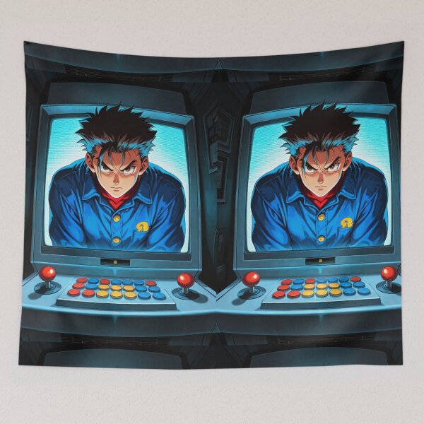 Item preview, Manga - Stylized Gaming Hero, Neo-Retro Arcade Vibe designed and sold by Zone--Gaming.