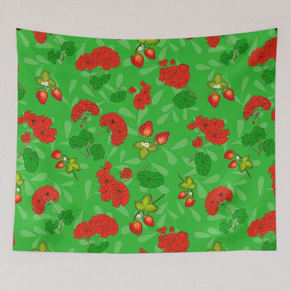 Item preview, Strawberries and Geraniums designed and sold by TurquoiseBird.