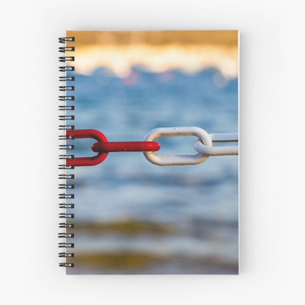 Item preview, Red and White Chain Link by the Sea Symbolizing Connection, Contrast and Nautical Boundary designed and sold by Nmallia.