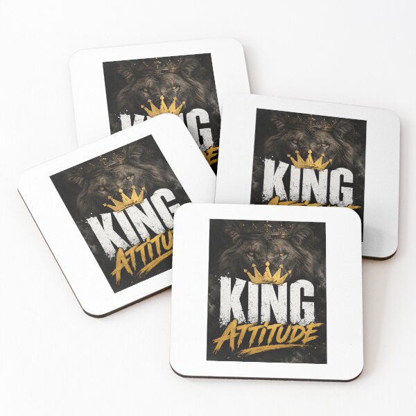 Item preview, King Attitude Lion Typography Motivational Graphic Sticker designed and sold by CreativeKrish07.