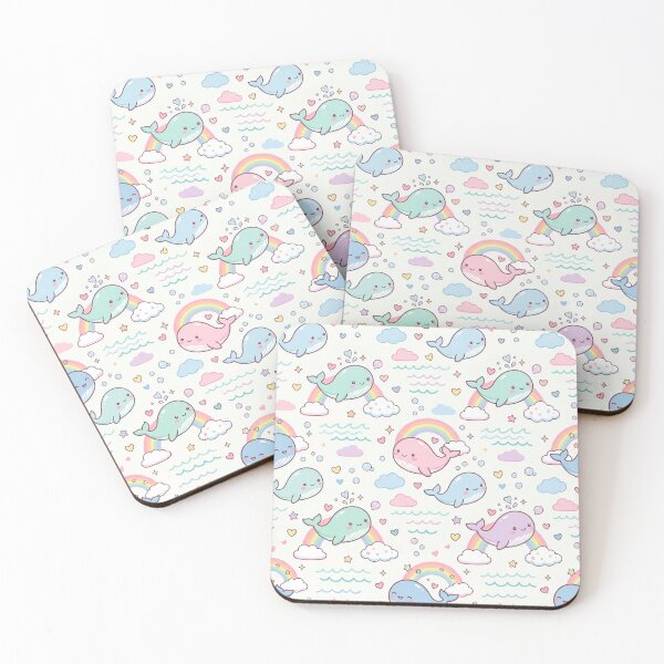 Item preview, Cute Kawaii Whale Rainbow Pattern designed and sold by Shivi-designs.