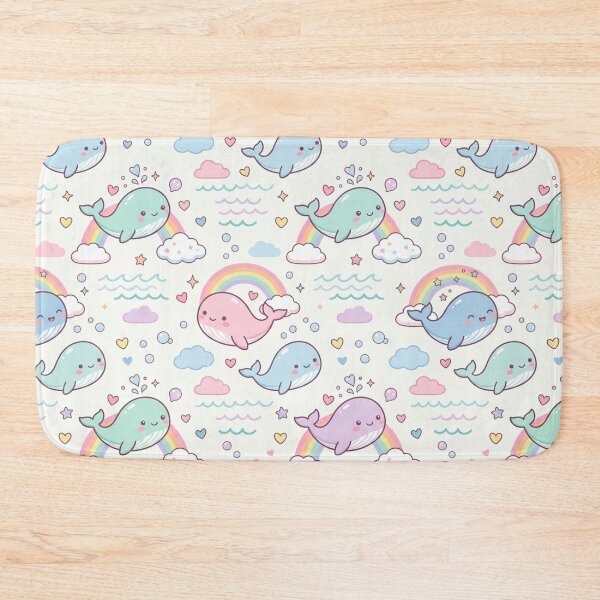 Item preview, Cute Kawaii Whale Rainbow Pattern designed and sold by Shivi-designs.