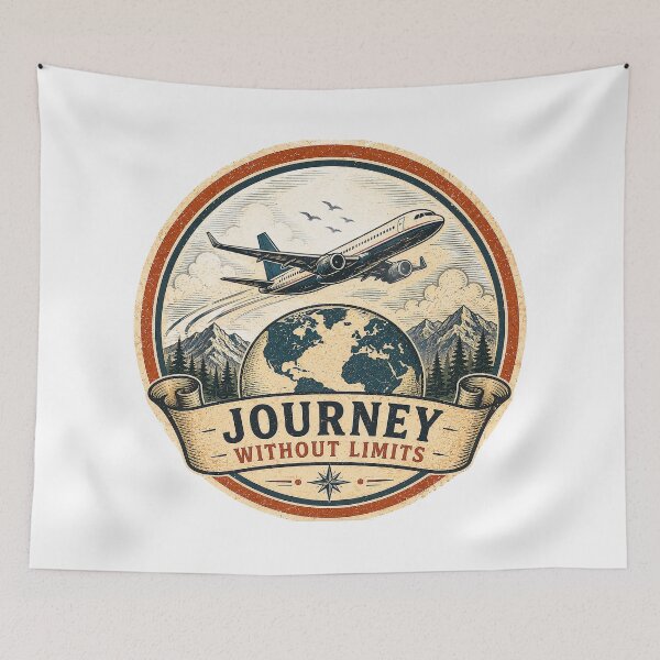 Item preview, Journey Without Limits Vintage Travel Badge designed and sold by ali prints.