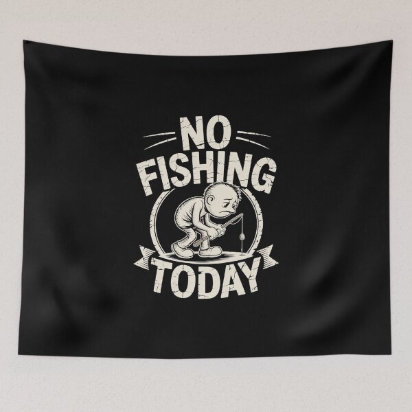 Item preview, No Fishing Today Sad Fisherman Funny Vintage Fishing designed and sold by MizoX7.