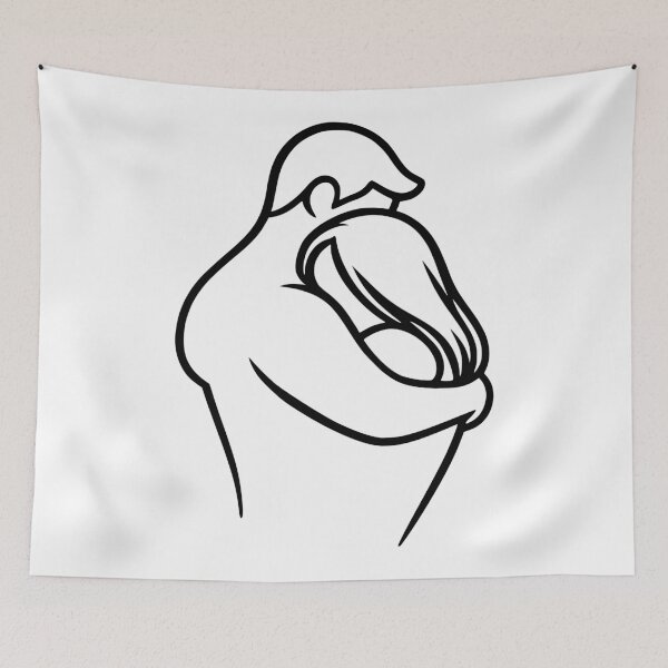 Item preview, Embrace Line Art Love Minimalist designed and sold by Pommes im Bett.