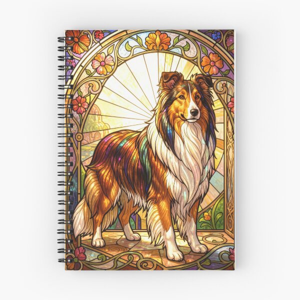 Item preview, Rough Collie Dog Stained Glass Art Nouveau  designed and sold by pinkal.