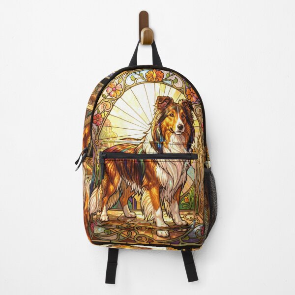 Item preview, Rough Collie Dog Stained Glass Art Nouveau designed and sold by pinkal.