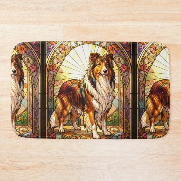 Item preview, Rough Collie Dog Stained Glass Art Nouveau  designed and sold by pinkal.
