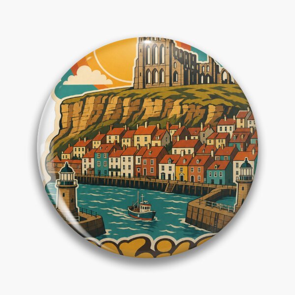 Item preview, Whitby England Travel Souvenir - Retro Illustration designed and sold by VisualArtsOasis.
