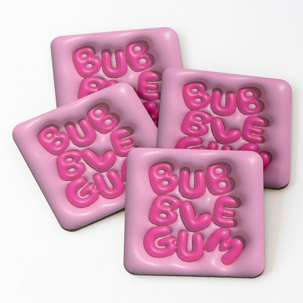 Item preview, Bubble Gum Typography in Glossy Pink designed and sold by AniDragonfly.