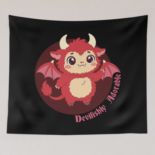 Item preview, Devilishly Adorable | Cute Fluffy Jersey Devil Kawaii Cryptid designed and sold by Hallowed Artistry.