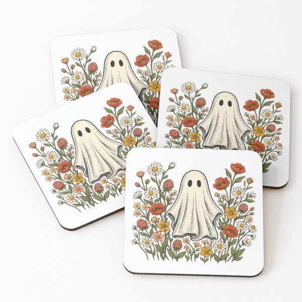Item preview, Retro Ghost Surrounded By Wildflowers Vintage Floral designed and sold by Moizento.