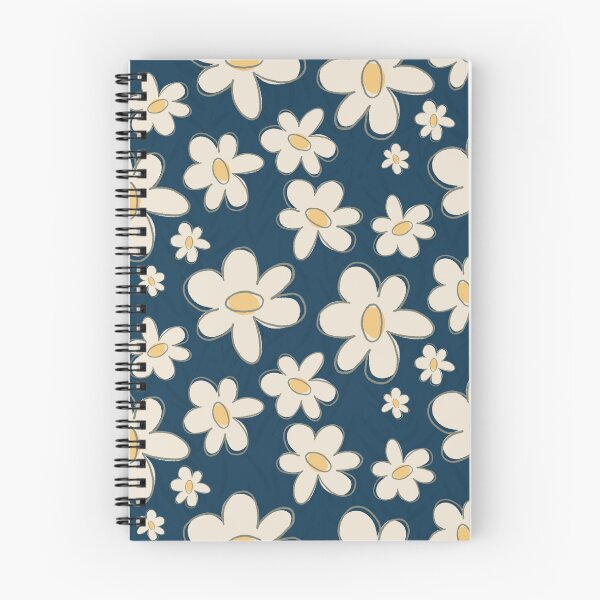 Item preview, Navy Cream Retro Daisy Garden designed and sold by MaddaMom.