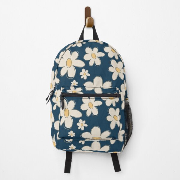 Item preview, Navy Cream Retro Daisy Garden designed and sold by MaddaMom.