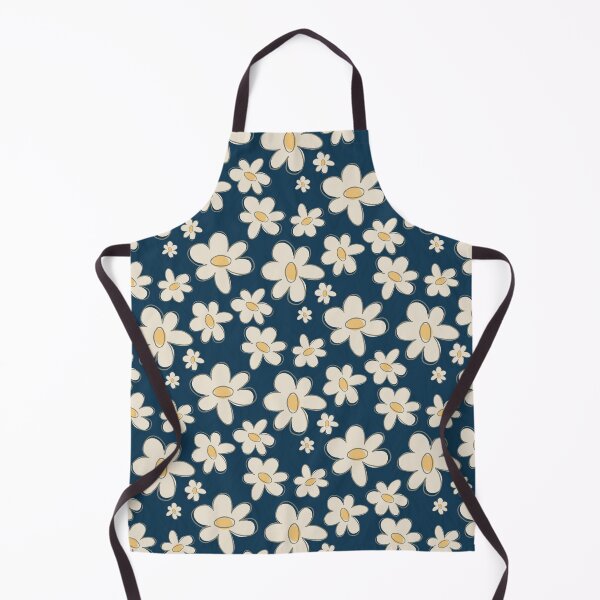 Item preview, Navy Cream Retro Daisy Garden designed and sold by MaddaMom.