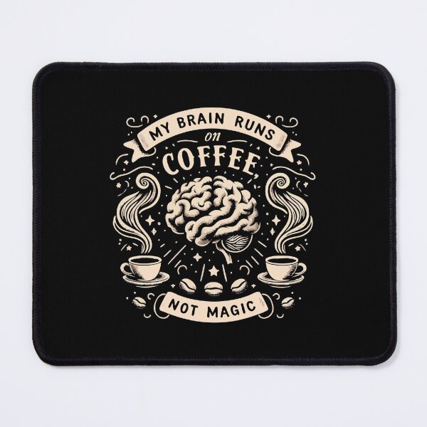 Item preview, My Brain Runs On Coffee Not Magic Vintage Retro Coffee Lover designed and sold by Scaryzz.