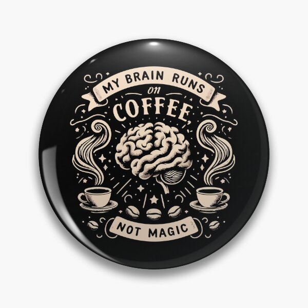 Item preview, My Brain Runs On Coffee Not Magic Vintage Retro Coffee Lover designed and sold by Scaryzz.