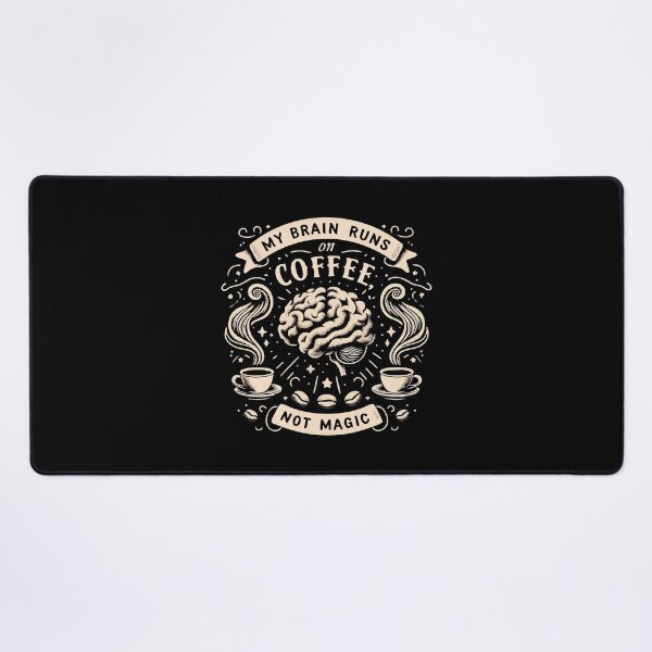 Item preview, My Brain Runs On Coffee Not Magic Vintage Retro Coffee Lover designed and sold by Scaryzz.