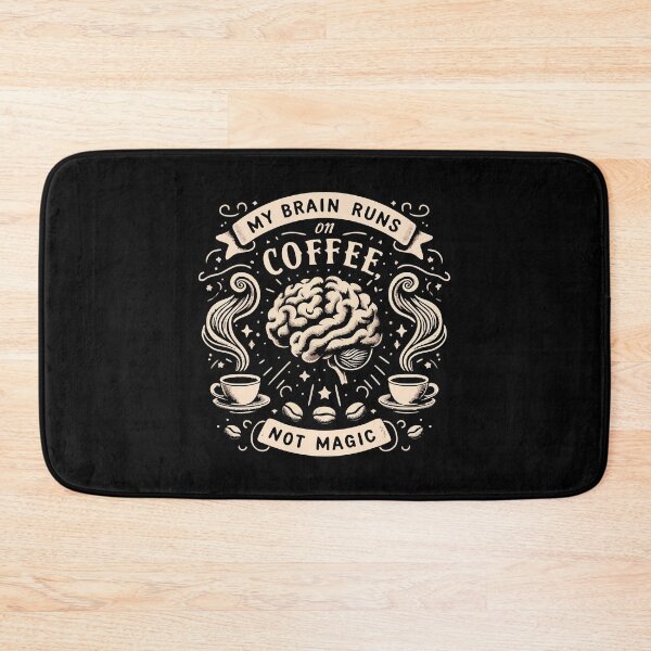Item preview, My Brain Runs On Coffee Not Magic Vintage Retro Coffee Lover designed and sold by Scaryzz.