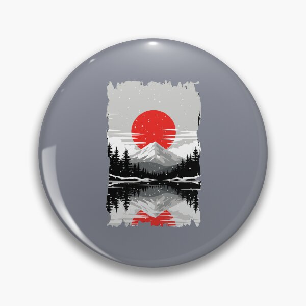Item preview, Japanese Mountain Forest Lake Reflection Winter Landscape designed and sold by SofiBlair.