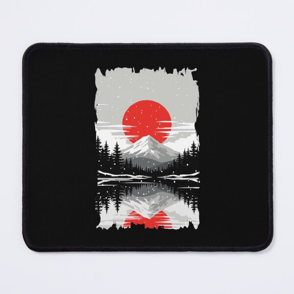 Item preview, Japanese Mountain Forest Lake Reflection Winter Landscape designed and sold by SofiBlair.
