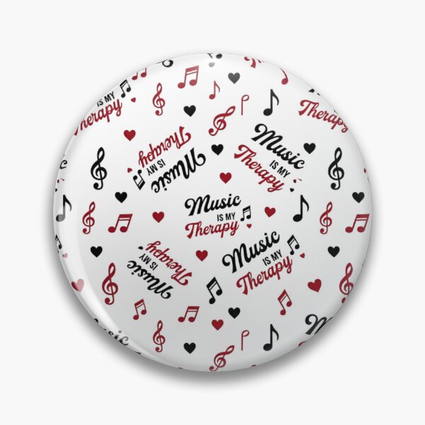 Item preview, Music Is My Therapy Seamless Pattern | Musical Notes, Hearts & Treble Clef Typography designed and sold by Joyfulfabric.