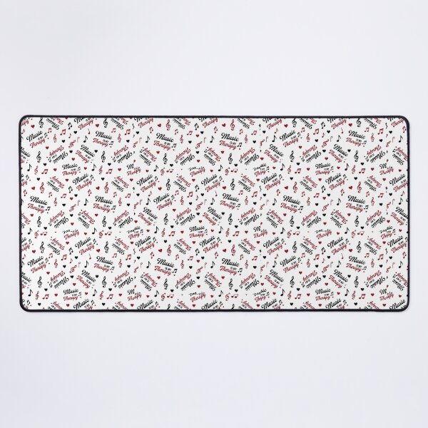 Item preview, Music Is My Therapy Seamless Pattern | Musical Notes, Hearts & Treble Clef Typography designed and sold by Joyfulfabric.